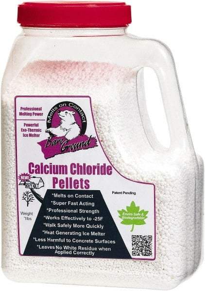 Bare Ground Solutions - 7 Lb Jug Calcium Chloride Pellets - Effective to -20°F - Makers Industrial Supply