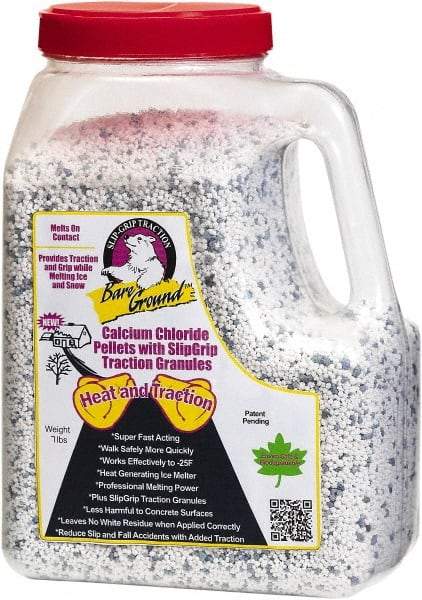 Bare Ground Solutions - 7 Lb Jug Calcium Chloride Pellets - Effective to -20°F - Makers Industrial Supply