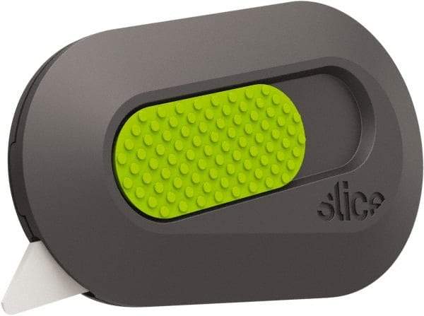 Slice - Retractable Utility Knife - 2-1/2" Blade, Black & Green Rubber Handle, 1 Blade Included - Makers Industrial Supply