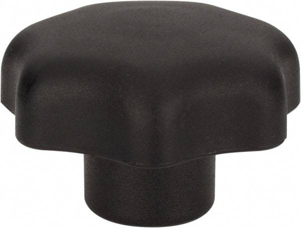 Morton Machine Works - 0.98" Head Diam, 7 Point Scalloped Knob - 1/4-20 Hole, Thermoplastic, Black - Makers Industrial Supply