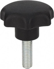 Morton Machine Works - 1.57" Head Diam, 7 Point Scalloped Knob - 5/16-18 Stem, Thermoplastic, Black - Makers Industrial Supply