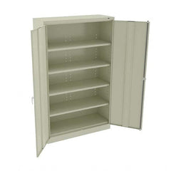 Tennsco - 6 Shelf Wardrobe Storage Cabinet - Steel, 48" Wide x 18" Deep x 78" High, Champagne/Putty - Makers Industrial Supply