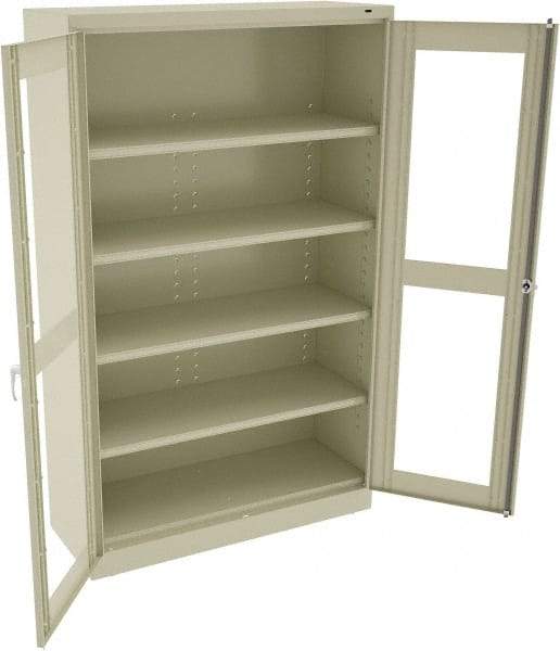 Tennsco - 5 Shelf Visible Storage Cabinet - Steel, 48" Wide x 18" Deep x 78" High, Champagne/Putty - Makers Industrial Supply