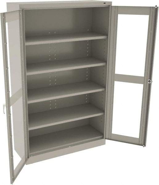 Tennsco - 5 Shelf Visible Storage Cabinet - Steel, 48" Wide x 18" Deep x 78" High, Light Gray - Makers Industrial Supply