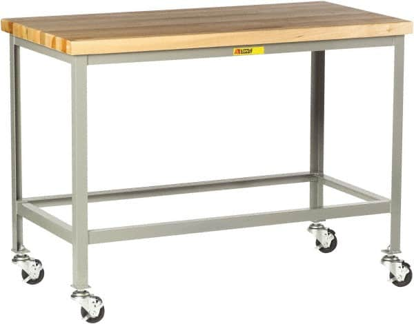 Little Giant - Mobile Table - Steel, Fixed Leg, Gray, 72" Long x 30" Deep x 35" High - Makers Industrial Supply