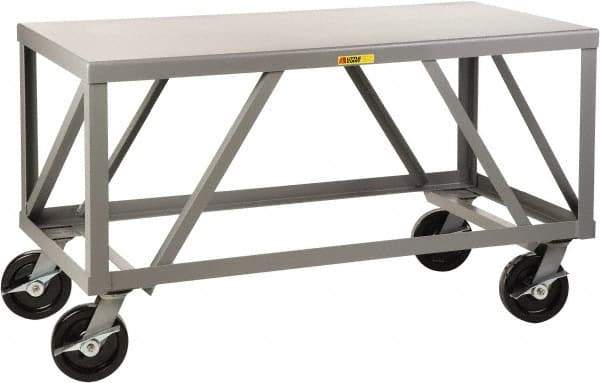 Little Giant - Mobile Table - Fixed Leg, Gray, 30" Deep - Makers Industrial Supply