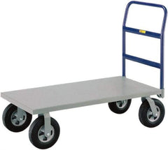 Little Giant - 1,500 Lb Capacity Steel Platform Truck - Steel Deck, 24" OAW, 48" Platform Length, Solid Rubber Casters - Makers Industrial Supply