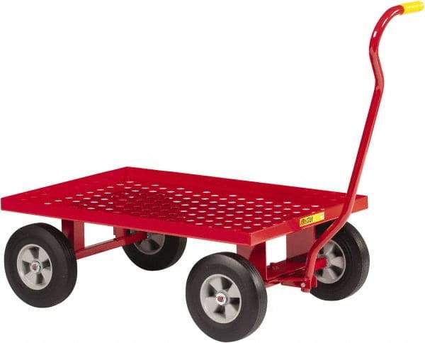 Little Giant - 1,200 Lb Capacity Steel Perforated Steel Deck Wagon Truck - Steel Deck, 24" OAW, Solid Rubber Casters - Makers Industrial Supply