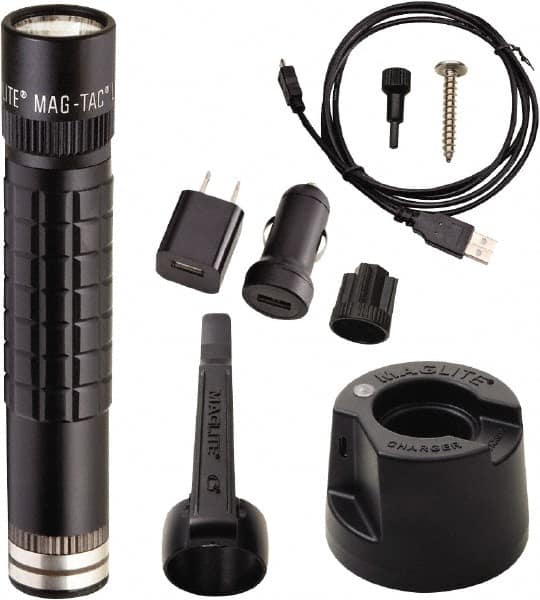 Mag-Lite - LED Bulb, Industrial/Tactical Flashlight - Black Aluminum Body, 1 Li-FeP04 Battery Included - Makers Industrial Supply