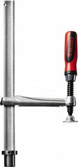 Bessey - 1,000 Lb Holding Capacity, 12" Max Opening Capacity, 1,000 Lb Clamping Pressure, Manual Hold Down Clamp - 7-11/16" Arm Length, 7-7/8" Clamp Length, 1-37/64" Clamp Width, 15-3/4" Clamp Height, 28mm Stud Mount, Steel - Makers Industrial Supply