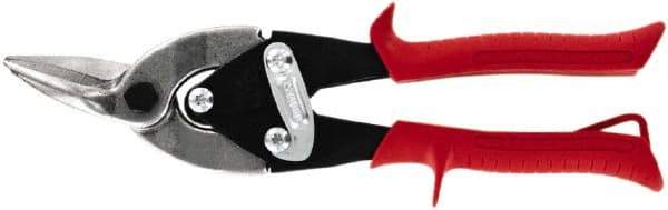 Midwest Snips - 1-1/4" Length of Cut, Left Pattern Aviation Snip - 10" OAL, 18 AWG Steel Capacity - Makers Industrial Supply