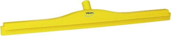 Vikan - 27.6" Polypropylene Blade Floor Squeegee Frame - Threaded End, Double Edge, Yellow, Polypropylene Holder - Makers Industrial Supply