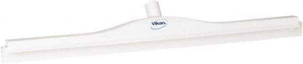 Vikan - 27.6" Polypropylene Blade Floor Squeegee Frame - Threaded End, Double Edge, White, Polypropylene Holder - Makers Industrial Supply