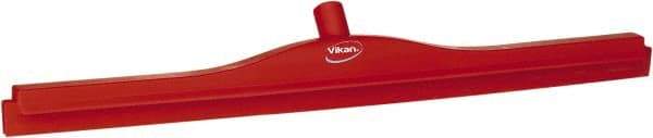 Vikan - 27.6" Polypropylene Blade Floor Squeegee Frame - Threaded End, Double Edge, Red, Polypropylene Holder - Makers Industrial Supply