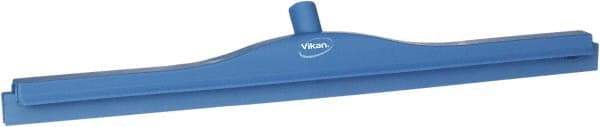 Vikan - 27.6" Polypropylene Blade Floor Squeegee Frame - Threaded End, Double Edge, Blue, Polypropylene Holder - Makers Industrial Supply