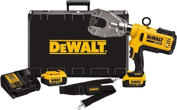 DeWALT - 6 Ton Electric Crimper - Includes DCE350, (2) DCB204, DCE115, Shoulder Strap, Kit Box - Makers Industrial Supply