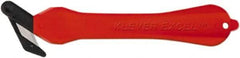 Klever Innovations - Fixed Safety Cutter - 1-1/4" Carbon Steel Blade, Red Plastic Handle, 1 Blade Included - Makers Industrial Supply