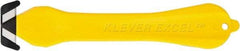 Klever Innovations - Fixed Safety Cutter - 1-1/4" Carbon Steel Blade, Yellow Plastic Handle, 1 Blade Included - Makers Industrial Supply