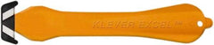 Klever Innovations - Fixed Safety Cutter - 1-1/4" Carbon Steel Blade, Orange Plastic Handle, 1 Blade Included - Makers Industrial Supply