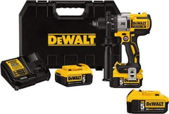 DeWALT - 20 Volt 1/2" Chuck Pistol Grip Handle Cordless Drill - 0-2000 RPM, Keyless Chuck, Reversible, 2 Lithium-Ion Batteries Included - Makers Industrial Supply