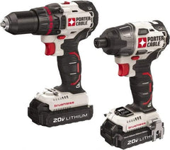 Porter-Cable - 20 Volt Cordless Tool Combination Kit - Includes 1/2" Brushless Drill/Driver & 1/4" Brushless Impact Driver, Lithium-Ion Battery Included - Makers Industrial Supply