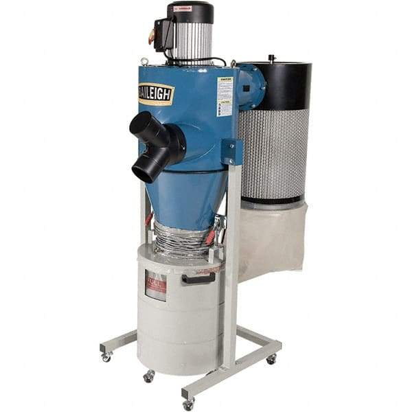 Baileigh - 1µm, 110 Volt Portable Dust Collector - 40" Long x 45" Deep x 48" High, 4" Connection Diam, 600 CFM Air Flow - Makers Industrial Supply