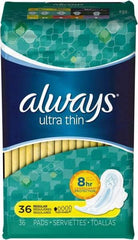 Always - Folded Sanitary Napkins - Regular Absorbency, Up to 8 Hours LeakGuard Protection - Makers Industrial Supply