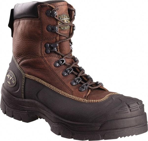 OLIVER - Men's Size 9 Wide Width Steel Work Boot - Brown, Leather Upper, Rubber Outsole, 6" High, Lace-Up - Makers Industrial Supply