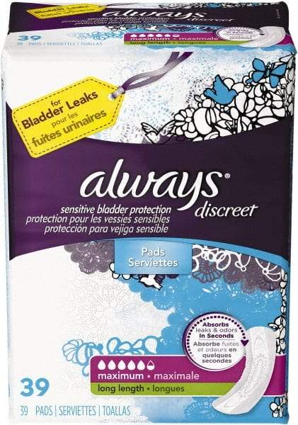 Always - Folded Sanitary Napkins - Long, Maximum Protection - Makers Industrial Supply