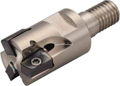 Kyocera - 25mm Cut Diam, 15mm Max Depth of Cut, 57mm OAL, Indexable Square Shoulder End Mill - LOMU 1505..ER-GH, LOMU 1505..ER-GM, LOMU 1505..ER-SM Inserts, M12 Modular Connection, 90° Lead Angle, Through Coolant, Series M-Four - Makers Industrial Supply