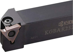 Kyocera - KGBA, External, Right Hand, 0.217" Max Depth of Cut, 0.013 to 0.189" Groove Width, Indexable Grooving Tool Holder - GBA43R/L.. Insert Compatibility, 3/4" Shank Height, 3/4" Shank Width, 5" OAL - Makers Industrial Supply