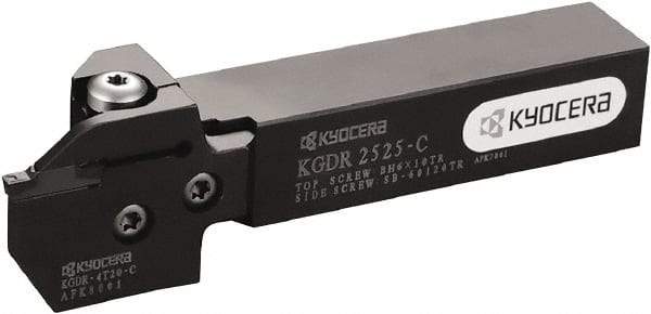 Kyocera - KGD, External, Left Hand, 20mm Max Depth of Cut, 3 to 4mm Groove Width, Indexable Grooving Tool Holder - Multiple Insert Compatibility, 20mm Shank Height, 20mm Shank Width, 125mm OAL - Makers Industrial Supply