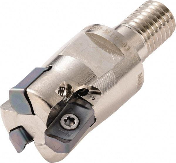 Kyocera - 20mm Cut Diam, 1mm Max Depth, M10 Modular Connection Indexable High-Feed End Mill - Screw Holding Method, LOGU 030310ER-GM Insert, MFH Toolholder, Through Coolant - Makers Industrial Supply