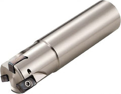 Kyocera - 3/4" Cut Diam, 0.393" Max Depth of Cut, 3/4" Shank Diam, 3-1/4" OAL, Indexable Square Shoulder End Mill - LOMU 1004..ER-GH, LOMU 1004..ER-GM, LOMU 1004..ER-SM Inserts, Weldon Shank, 90° Lead Angle, Through Coolant, Series M-Four - Makers Industrial Supply