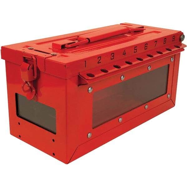 Master Lock - Group Lockout Boxes Portable or Wall Mount: Portable Maximum Number of Padlocks: 19 - Makers Industrial Supply