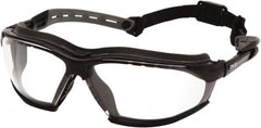 PYRAMEX - Clear Lenses, Framed Safety Glasses - Anti-Fog, Size Universal, Wrap Around - Makers Industrial Supply