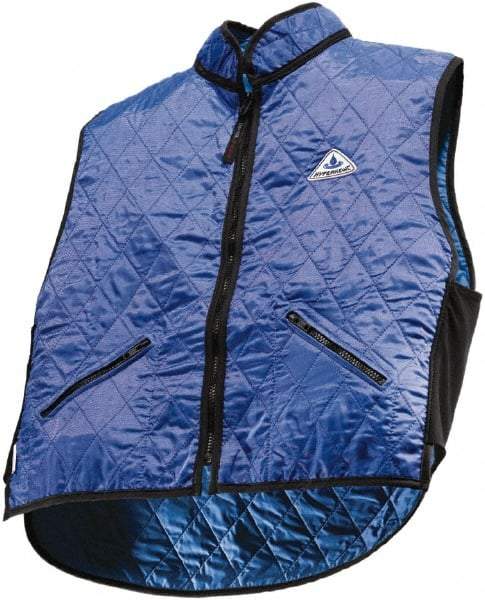 Techniche - Size M, Blue Cooling Vest - Zipper Front, Nylon, HyperKewl - Makers Industrial Supply