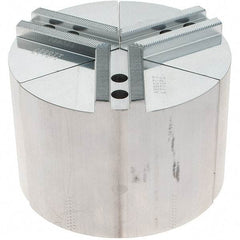 Abbott Workholding Products - 6" Max Chuck Capacity, 1.5mm x 60° Serrated Interface, Round Soft Lathe Chuck Jaw - 3 Jaw, Aluminum, 0.7874" Btw Mount Hole Ctrs, 6" Wide, 4" High, 10mm Fastener - Makers Industrial Supply