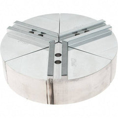 Abbott Workholding Products - 6" Max Chuck Capacity, 1.5mm x 60° Serrated Interface, Round Soft Lathe Chuck Jaw - 3 Jaw, Aluminum, 0.7874" Btw Mount Hole Ctrs, 8" Wide, 2" High, 10mm Fastener - Makers Industrial Supply