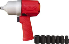 Sioux Tools - 1/2" Drive, 11,000 RPM, 780 Ft/Lb Torque Impact Wrench - Pistol Grip Handle, 1,250 IPM, 4 CFM, 90 psi, 6.35mm Inlet - Makers Industrial Supply