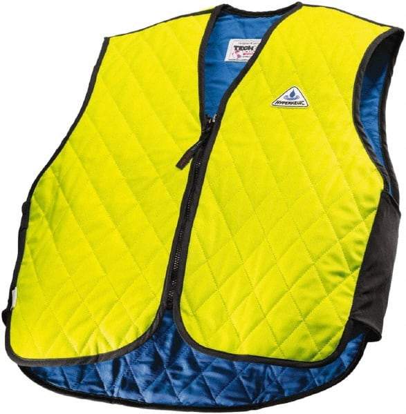 Techniche - Size S, High Visibility Lime Cooling Vest - Zipper Front, Nylon, HyperKewl - Makers Industrial Supply