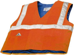 Techniche - Size 2X/3XL, High Visibility Orange Cooling Vest - Hook & Loop Front, Polyester, HyperKewl - Makers Industrial Supply