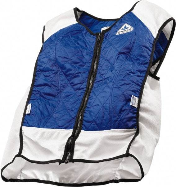 Techniche - Size M, Royal Blue Cooling Vest - Zipper Front, Nylon, HyperKewl, Poly-Cotton - Makers Industrial Supply