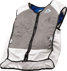 Techniche - Size L, Silver Cooling Vest - Zipper Front, Nylon, HyperKewl, Poly-Cotton - Makers Industrial Supply