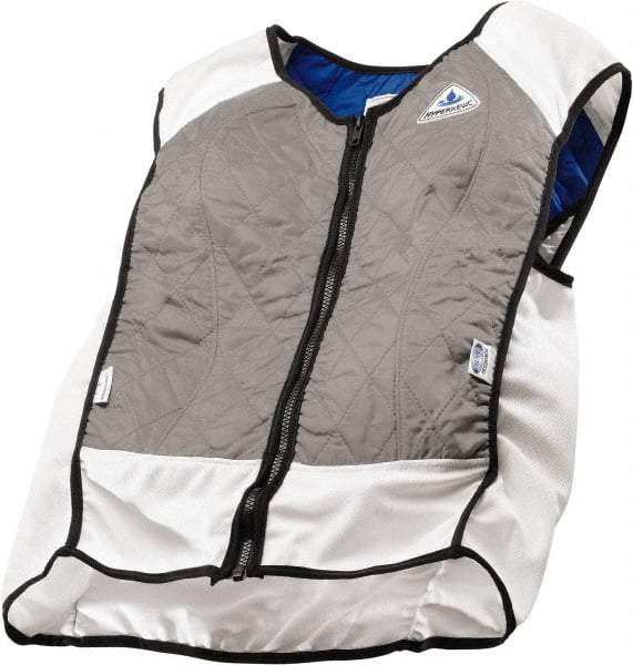 Techniche - Size XS, Silver Cooling Vest - Zipper Front, Nylon, HyperKewl, Poly-Cotton - Makers Industrial Supply