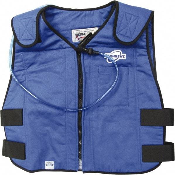 Techniche - Size 2XL, Blue Cooling Vest - Zipper Front, Cotton - Makers Industrial Supply