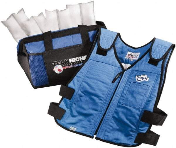 Techniche - Size M/L, Royal Blue Cooling Vest - Zipper Front, Cotton - Makers Industrial Supply