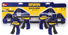 Irwin - 12" Capacity, 2-7/16" Throat Depth Carbon Steel Bar Clamp - 140 Lb Clamping Pressure - Makers Industrial Supply