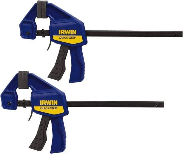 Irwin - 6" Capacity, 2-7/16" Throat Depth Carbon Steel Bar Clamp - 140 Lb Clamping Pressure, 13" OAL - Makers Industrial Supply