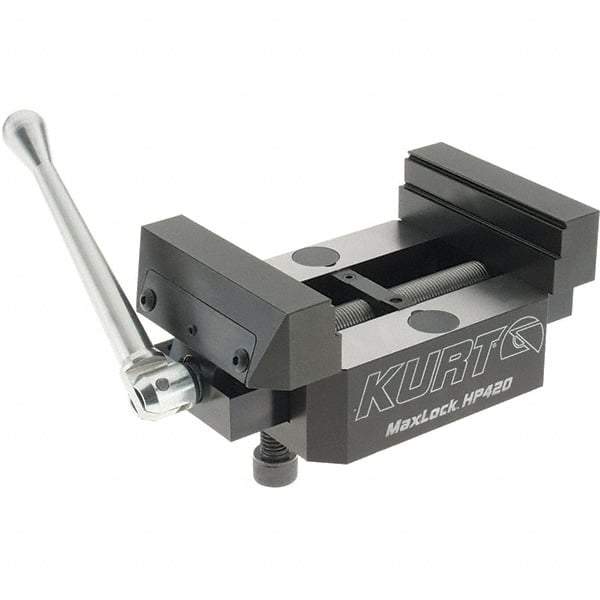 Kurt - 4" Jaw Width, 2.922" High x 5" Long x 4" Wide Vise - For Use with 5 Axis Workholding Systems - Makers Industrial Supply